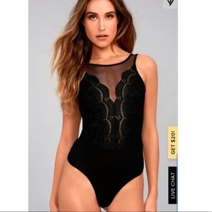 Cali Cantina Black Lace Bodysuit